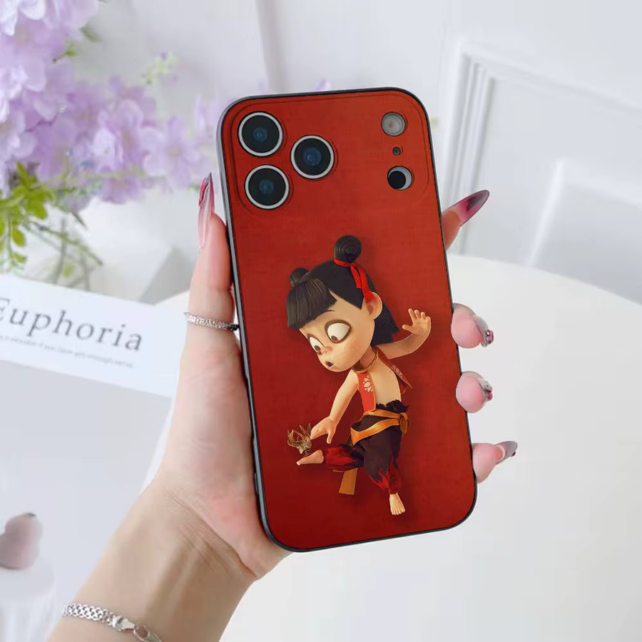 Handyhülle Nezha Chinesische Mythologie aus weichem Silikon für iPhone 11 bis iPhone 17 Pro Max Plus Air Mini in Schwarz - Bild 2