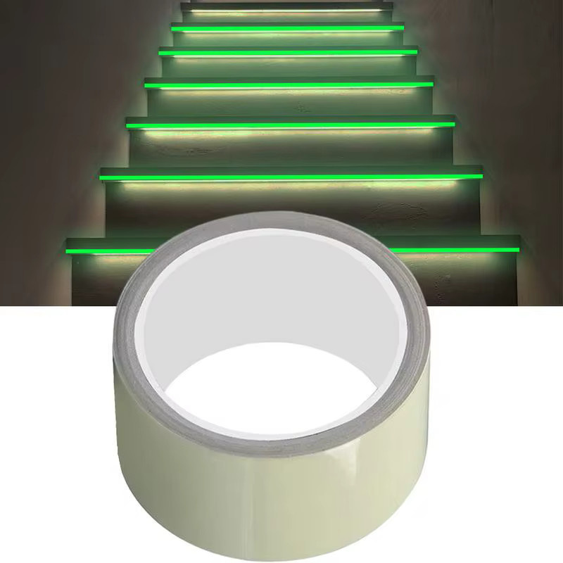 Fluoreszierendes Leuchtband in Grün als Warnaufkleber für Treppen und Bühnen, erhältlich in den Maßen 1 cm x 3 m oder 5 cm x 5 m - Bild 3