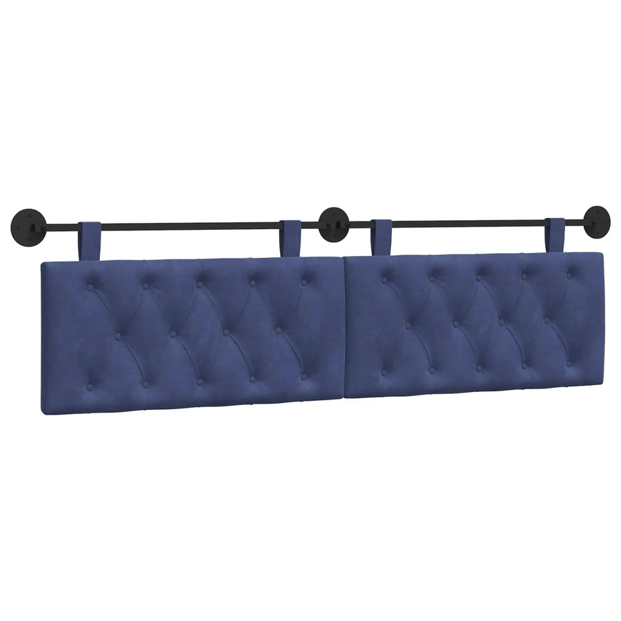 vidaXL Wandmontiertes Samt-Sitzmöbel in Polizeiblau, B/T/H: 170 x 55 x 7 cm - Bild 2