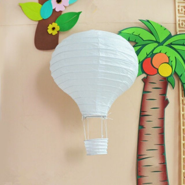 Merylover Heißluftballon Laterne aus weißem Papier als Windlicht und Wunschlampe - Bild 1