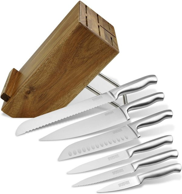 Nirosta Messerblock-Set Star, 7-teilig, Braun - Bild 1