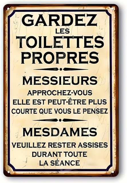 Potdemiel Vintage Badezimmerschild aus Eisen mit humorvollen Toilettenregeln, Wandkunst im rustikalen Design, Breite: 20,3 cm, Höhe: 30,5 cm - Bild 1