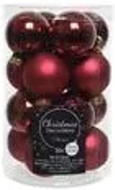 Kaemingk Weihnachtsbaumkugeln aus Glas in Rot, 16 Stück, Durchmesser: 3,5 cm - Bild 1