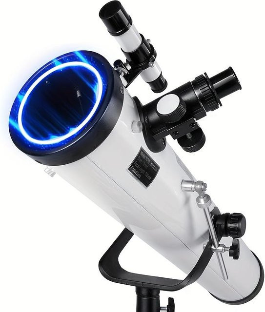 WTEMPO Astronomisches Teleskop in Weiß mit 114 mm großer Blende und hoher Transmission sowie Smartphone-Anschluss für Bildaufnahmen - Bild 1