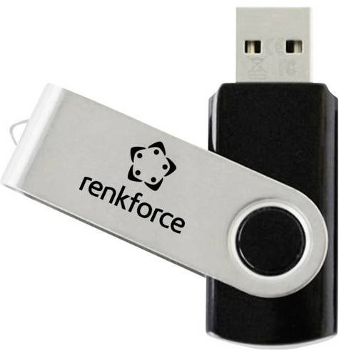 Renkforce USB-Stick RF-USBS-190 mit 2GB Speicherplatz, USB 2.0, USB-A, Schwarz-Silber - Bild 1