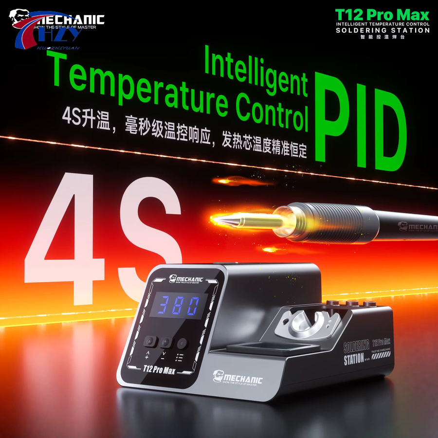 MECHANIC T12 Pro Max Lötstation 160W mit PID-Steuerung und 4s Schnellheizung in Schwarz - Bild 3