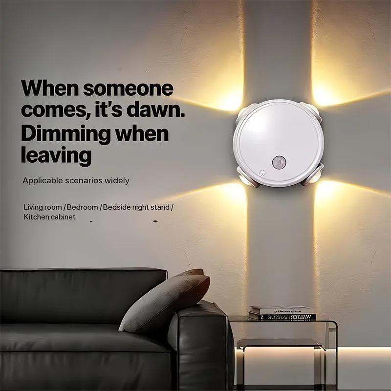 YJMP Super Lighting Magnetische Nachttischlampe mit Bewegungssensor, kabellose Wandleuchte in Weiß mit warmweißem Licht, wiederaufladbar - Bild 5