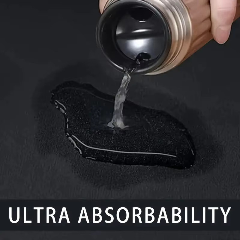 VIKAMA Panda Küchenbodenmatte in Schwarz, wasserabsorbierend und schnell trocknend, unregelmäßiger L-förmiger Teppich - Bild 2