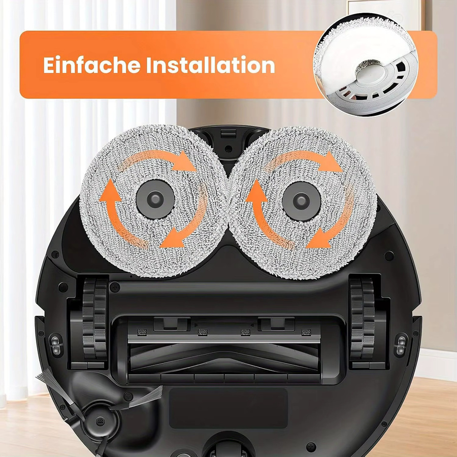 6 Stück Wischtücher für Dreame L10s Ultra Gen 2, L10s Pro Ultra Heat, X40, X50 Ultra Complete sowie Mova E30 Ultra, P50 Pro Ultra und L10 in Weiß - Bild 3