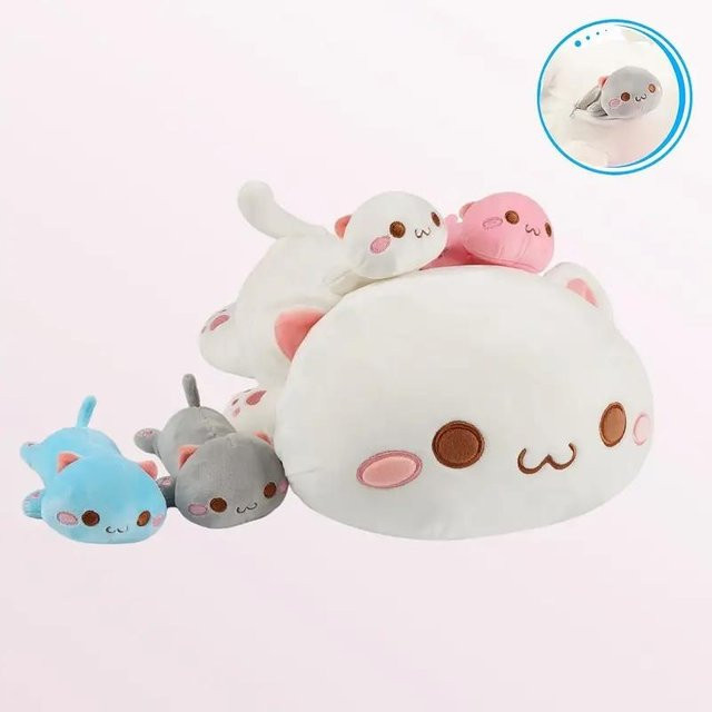 Love Cat Mutterkatze mit 4 Mini-Kätzchen-Plüschtiere 47cm - Bild 1