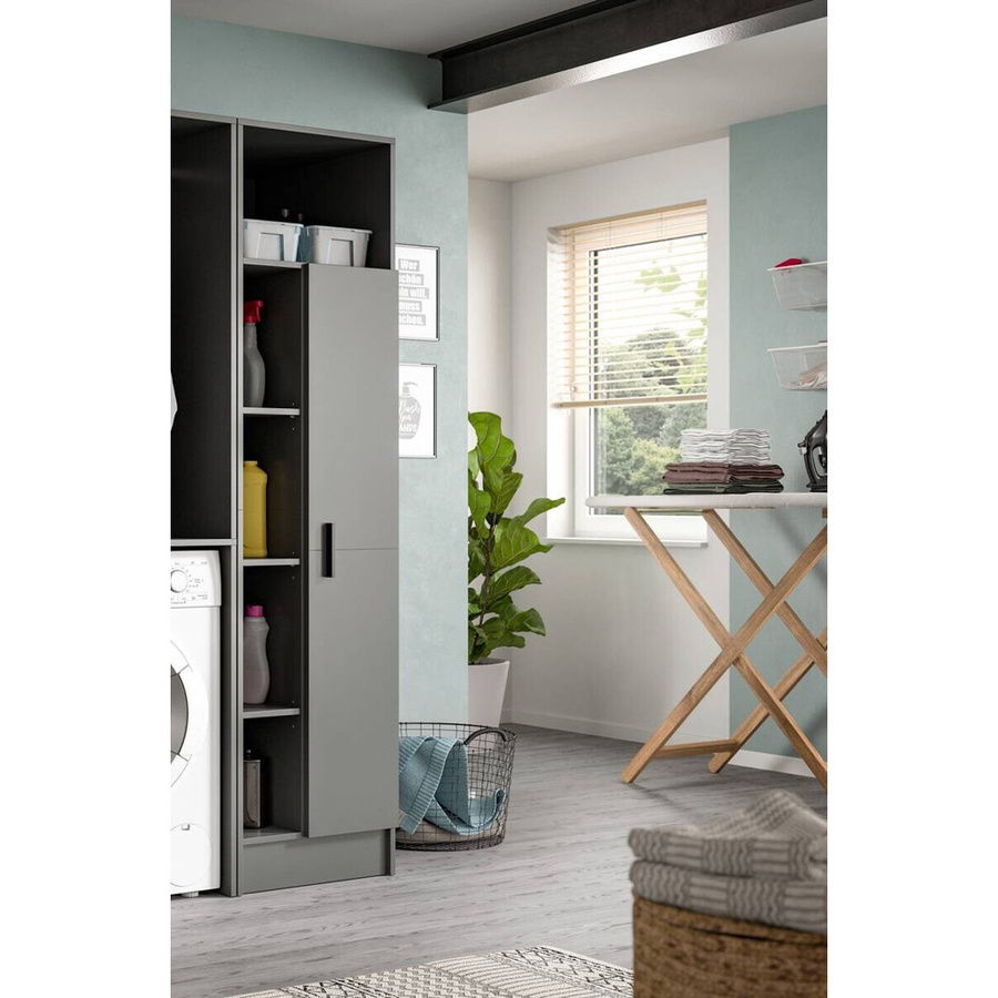 Mehrzweckschrank Free von xonox.home in Anthrazit mit mattem Finish, B/H/T: 50 x 195 x 68 cm - Bild 2