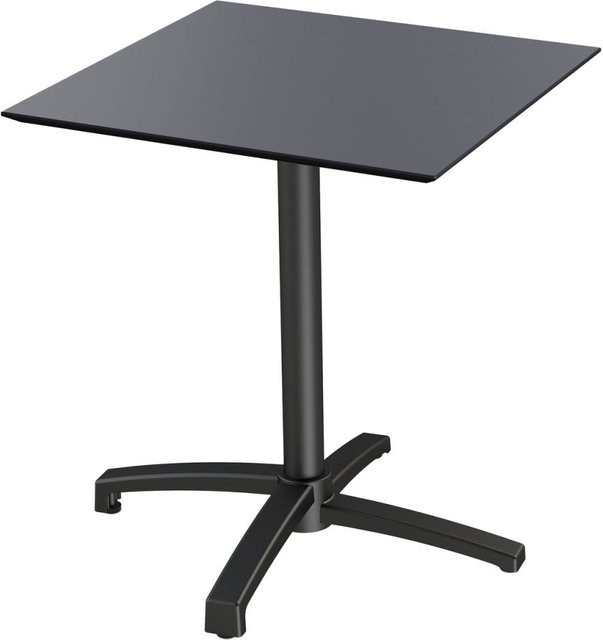 Feros X Cross Tisch mit HPL Tischplatte in Schwarz, Rechteckig, B/T/H: 70 x 70 x 74 cm - Bild 1