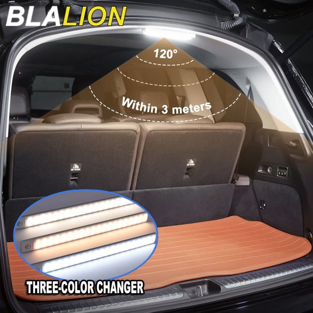 BLALION LED-Auto-Sensorlicht in Weiß, magnetische Induktionslampe mit USB-Wiederaufladung und Bewegungssensor - Bild 1