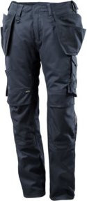 Mascot Arbeitshose mit Hängetaschen und Kniepolstertaschen in Schwarzblau mit Reflexstreifen und Cordura-Material - Bild 1
