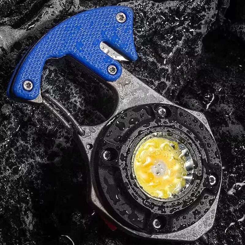 ZHIYU Mini-COB-Schlüsselanhänger-Taschenlampe mit 7 Beleuchtungsmodi, wiederaufladbare LED-Notfalllampe mit Schraubendreher, Fensterbrechhammer und Sicherheitsgurtschneider - Bild 4