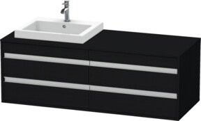 Duravit Waschtischunterschrank Ketho Wandhängend mit 4 Türen und internen Schubladen, Weiß Matt, B/T/H: 140 x 55 x 49,6 cm - Bild 1