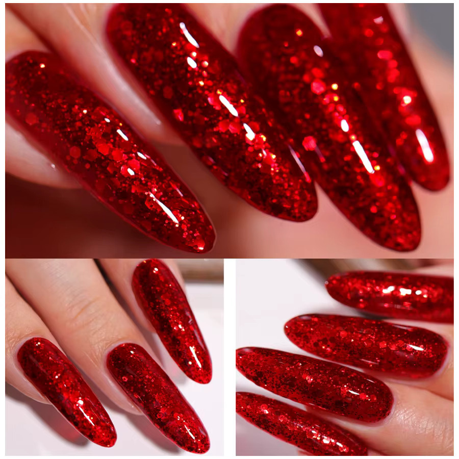 QAZIXU Nagelgel, rot, glänzend, 10 ml - Bild 4