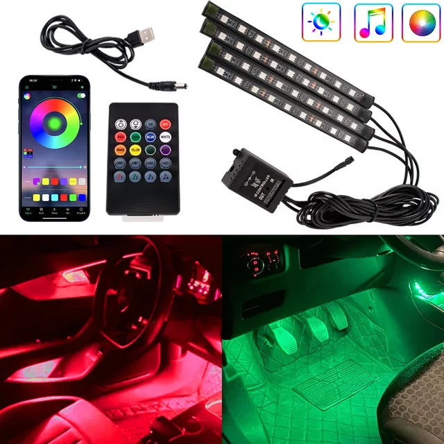 WUMFIRE Neon LED Auto Innenbeleuchtung mit App- und Musiksteuerung für Tesla, RGB Ambient Light Fußraumbeleuchtung mit Fernbedienung - Bild 1