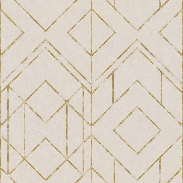 Tadessi Vliestapete M1-No.630 mit geometrischem Design in Weiß und Beige - Bild 1