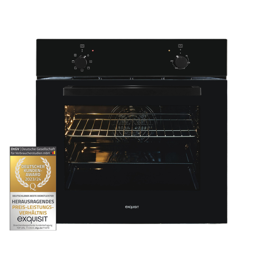Exquisit Einbaubackofen EBE255-U-020 in Schwarz mit 59 l Volumen - Bild 5