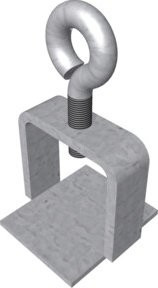 Schake Schilderklemme verzinkt ohne Ösen oder Haken für 40 x 40 mm oder Ø 42 mm Schaftrohr in Silber - Bild 1
