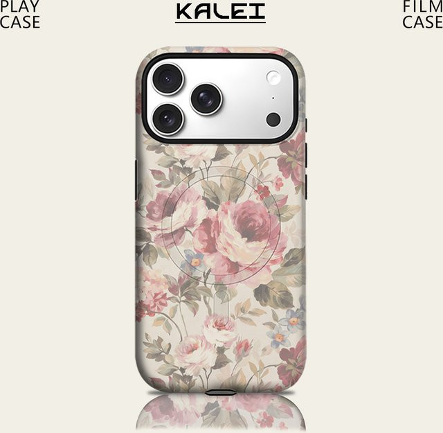 Potdemiel Vintage Rosen-Handyhülle für iPhone 17 16 15 14 13 Pro Max Plus, magnetische robuste zweilagige Hülle, multicolour - Bild 1