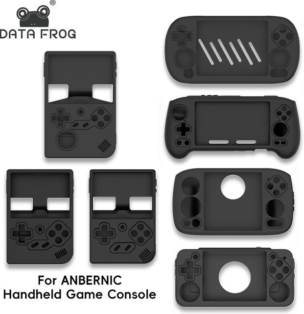 DATA FROG Weiche Silikonhülle in Schwarz für ANBERNIC RG35XX PLUS, RG556, RG40XXV und RG40XX H Spielkonsolen - Bild 1
