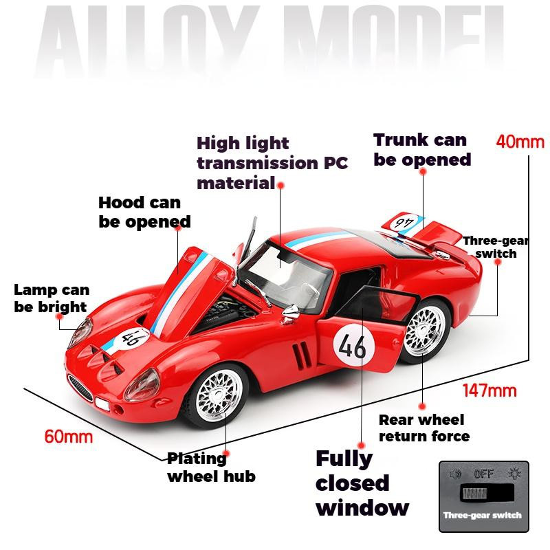 250 GTO Supersportwagen Modellauto, 1:32, Metall, rot, ab 18 Jahre - Bild 2