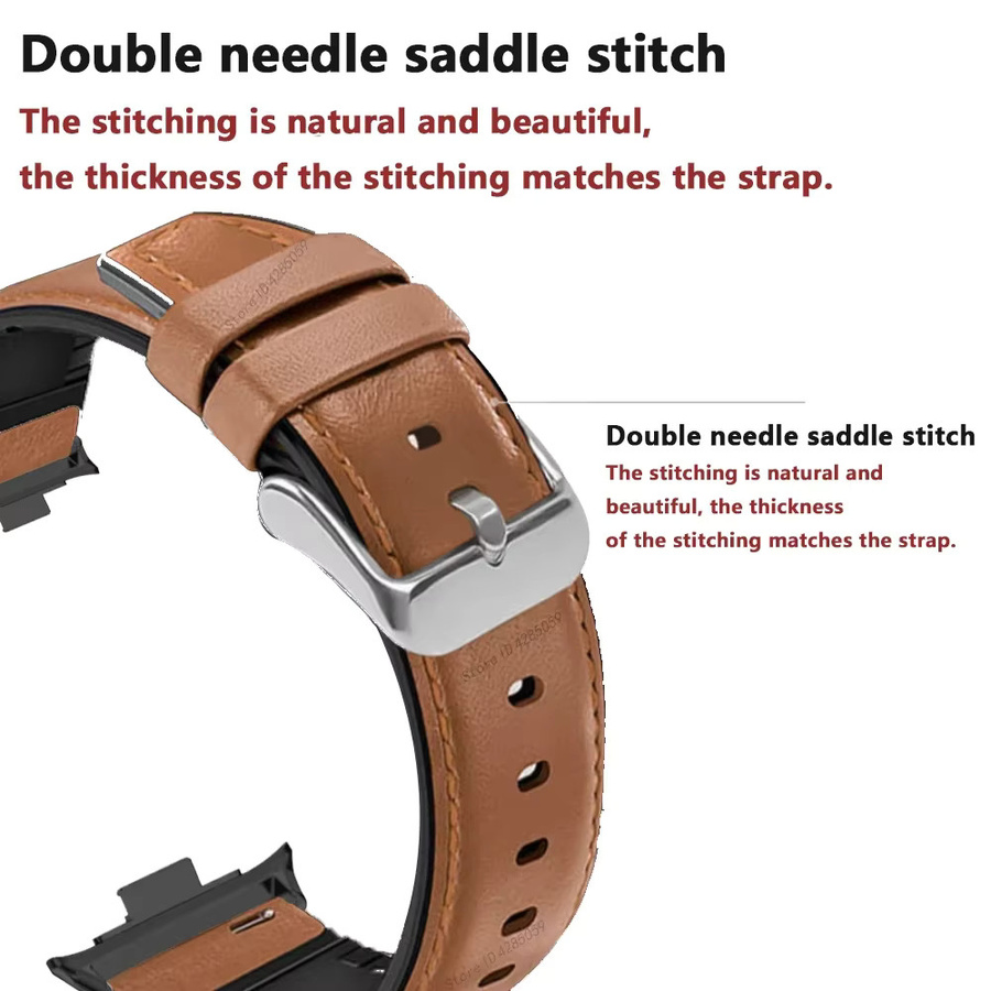 Uhrenarmband Leder-Silikon, Unisex - Bild 2