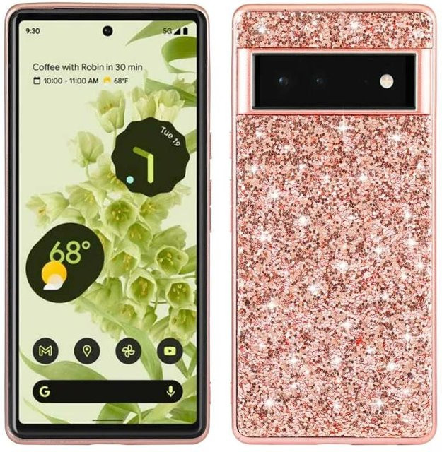 Glitzer Handyhülle für Google Pixel 8, 7 Pro und 6 aus Silikon und Hartplastik in Braun - Bild 1