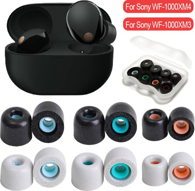 Memory Foam Ersatz-Ohrstöpsel für Sony WF-1000XM4 und WF-1000XM3 In-Ear Kopfhörer in Grau - Bild 1