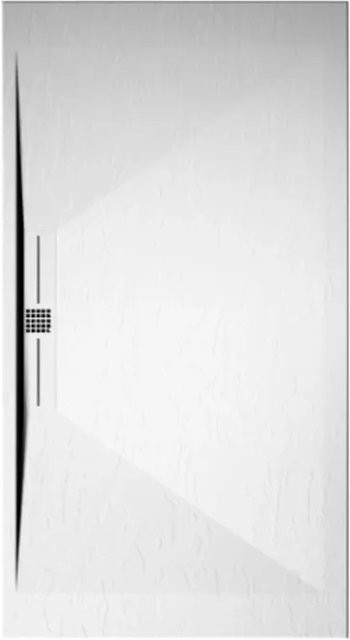 Mirlo Edis Duschwanne aus Mineralguss Extra Flach Weiß B: 130 cm, T: 80 cm - Bild 1