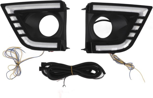 Kkmoon 2 Stück LED-Tagfahrlicht für die vordere Stoßstange 12V in Schwarz passend für Corolla 2014 2015 2016 DRL - Bild 1