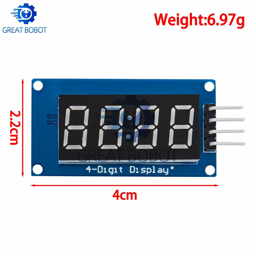 Baishundianzi BS TM1637 4-Bit Digital-LED-Anzeigemodul mit roter 7-Segment-Anodenröhre für Arduino und serielle Treiber zur Uhranzeige - Bild 2
