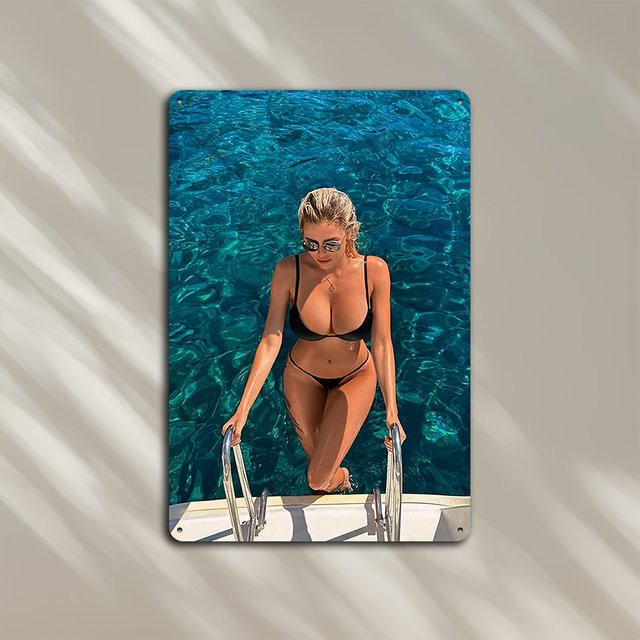 Vintage Sexy Bikini Metall Wandschild MINISO Kunstdekoration Mehrfarbig B: 30,0 cm, H: 20,0 cm, T: 1,0 cm - Bild 1