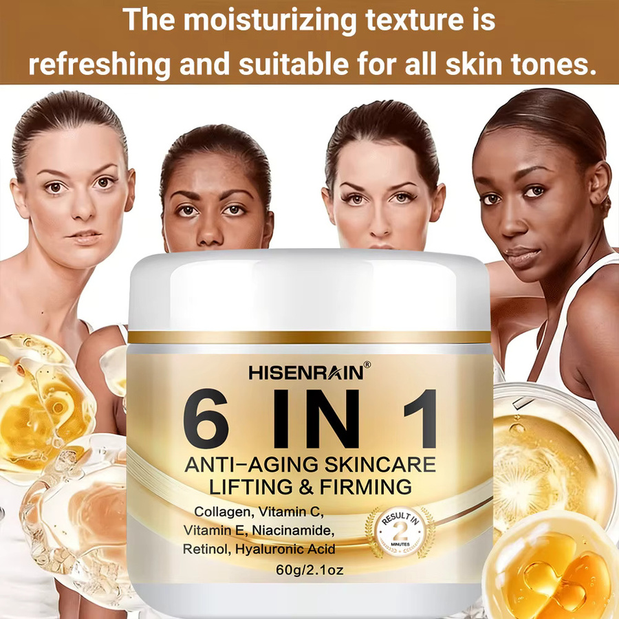 HISENRAIN 6-in-1 Anti-Aging-Straffungscreme, Gesicht, Reife Haut, Unisex - Bild 2
