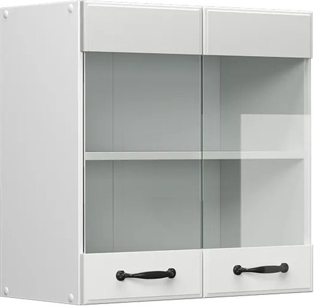 Vicco R-Line Hängeglasschrank Küchenschrank Landhaus Stil Weiß B: 60 cm, T: 31 cm, H: 60 cm - Bild 2