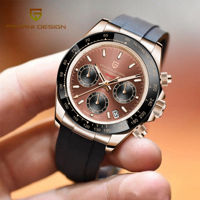 Pagani Design Armbanduhr Quarz, Edelstahl, Gold, Saphirglas, Herren - Bild 1