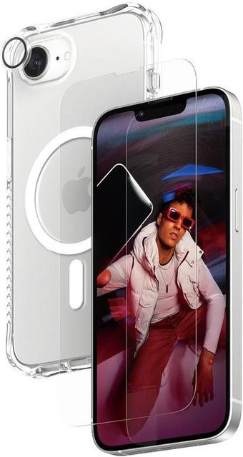 PanzerGlass Fashion 3-in-1 Bundle für Apple iPhone 16e und iPhone 17e mit Hülle und Schutzglas in Schwarz und Transparent - Bild 1