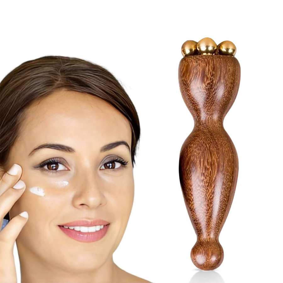 JWWMMJ Gua Sha Gesichtsmassage-Werkzeug aus Messing & Rosenholz, Unisex - Bild 7