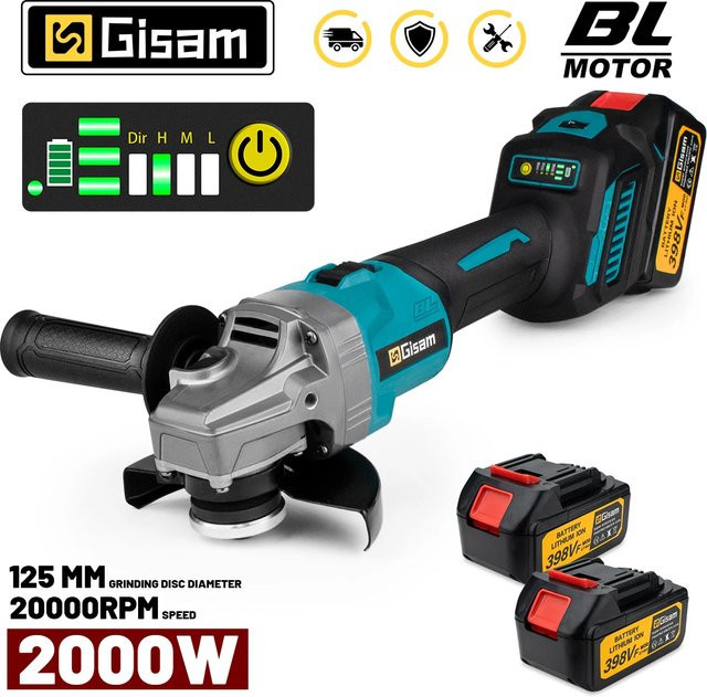 G nto Bürstenloser elektrischer Winkelschleifer 125 mm kompatibel mit Makita 18 V Akku-System zum Schleifen und Polieren - Bild 1