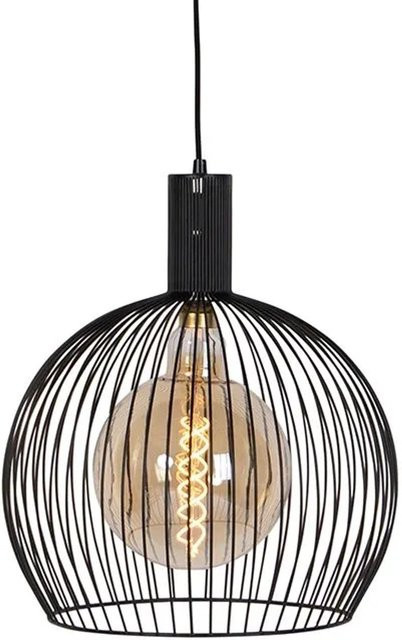 QAZQA Design Hängelampe Wire Dos in Schwarz, dimmbar und höhenverstellbar, Durchmesser: 40 cm - Bild 1
