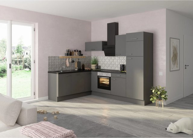 Optifit Winkelküche Optikoncept Mats in Basaltgrau ohne Elektrogeräte mit einer Breite von 270 cm - Bild 1