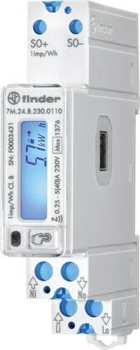 Finder 7M.24.8.230.0110 Digitaler Zweirichtungs-Hutschienenzähler, 40 A, Weiß - Bild 1