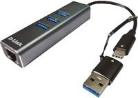 D-Link DUB-2332 Dockingstation in Grau mit USB-C, USB-A und Gigabit Ethernet/LAN - Bild 1