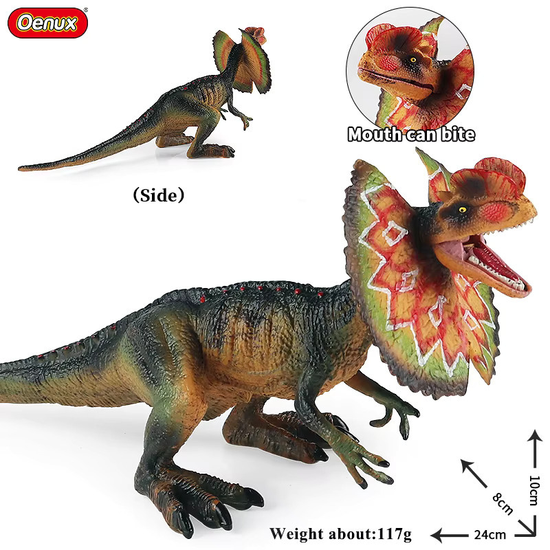Oenux Jurassic Fleischfressender Dilophosaurus, Actionfiguren, Dinosaurier - Bild 3