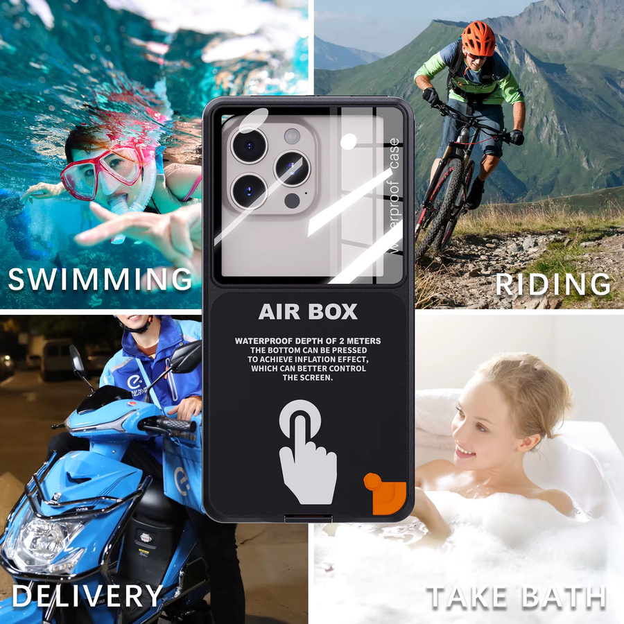 Shellbox IP68 Wasserdichte Handyhülle Universal für 6,9 Zoll, Transparente Sturzsichere Hülle für Unterwasserfotografie mit Touchscreen-Funktion, Blau - Bild 7