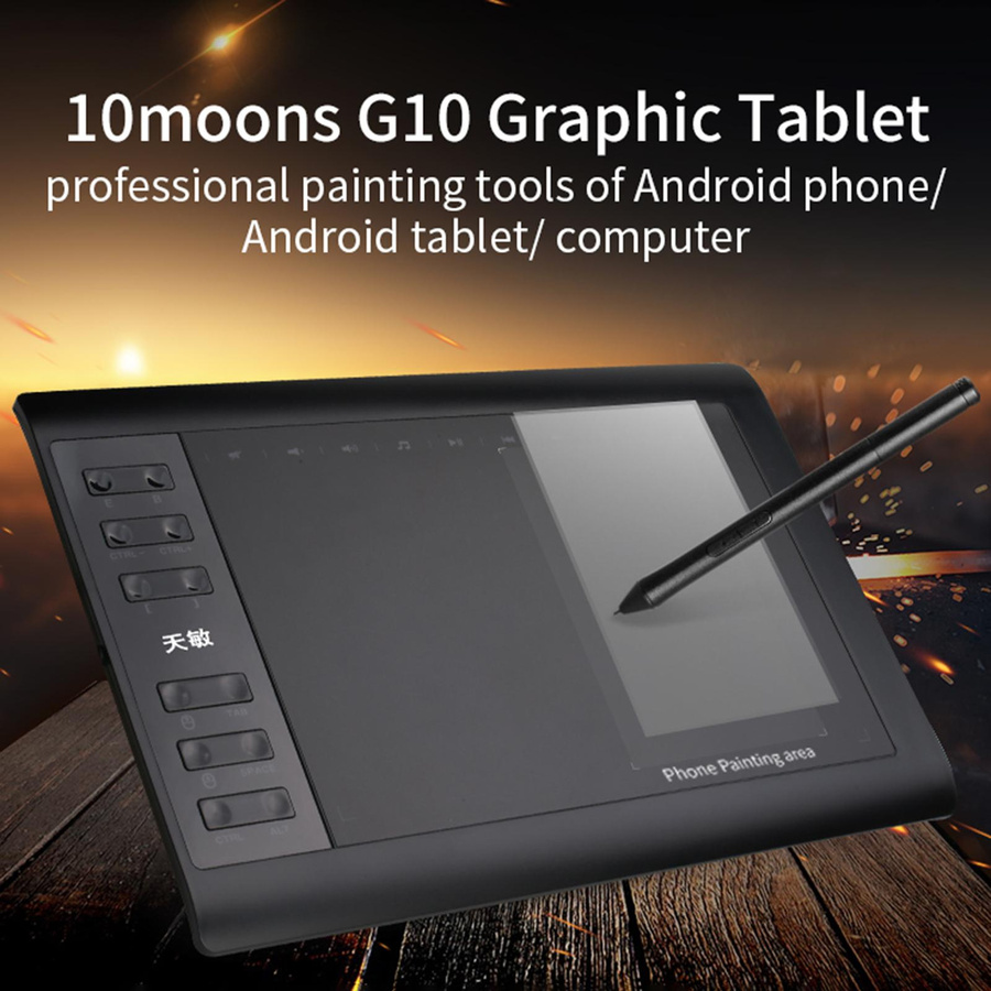 10moons G10 Digital Art Graphics Drawing Tablet in Schwarz, 10 x 6 Zoll, Ultraleichtes Grafiktablett für Skizzen und Kunstkreationen - Bild 6