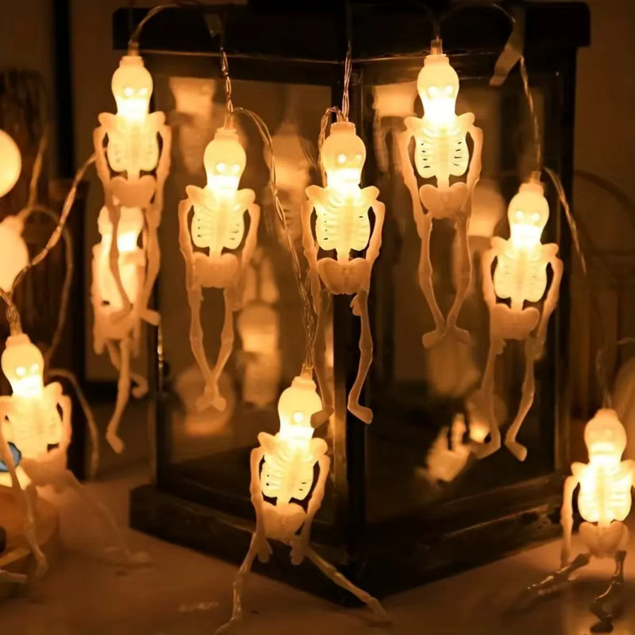 Peach Forest Halloween Skeleton LED Lichterkette mit 20 LEDs, Warmweiß, Batteriebetrieben für Indoor und Outdoor Dekoration - Bild 5