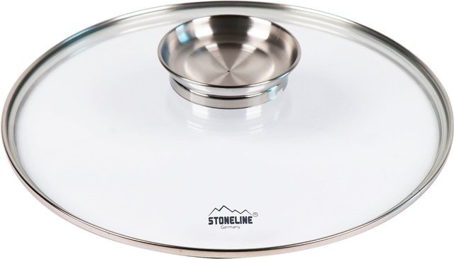 STONELINE Glasdeckel mit Aroma-Deckel aus Edelstahl, transparent, Durchmesser: 28 cm - Bild 1